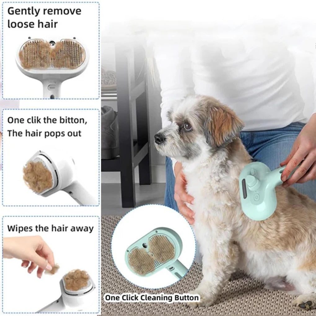 Steam Spray Dog Grooming Brush | Unique Steam Brush For Dogs | Luxury Grooming Brush Dog Steam Brush