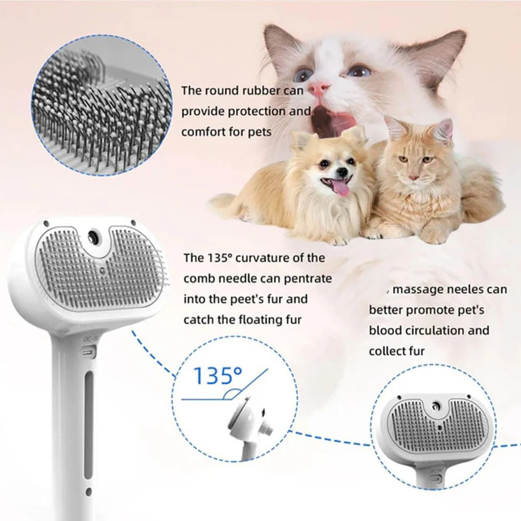 Steam Spray Dog Grooming Brush | Unique Steam Brush For Dogs | Luxury Grooming Brush Dog Steam Brush