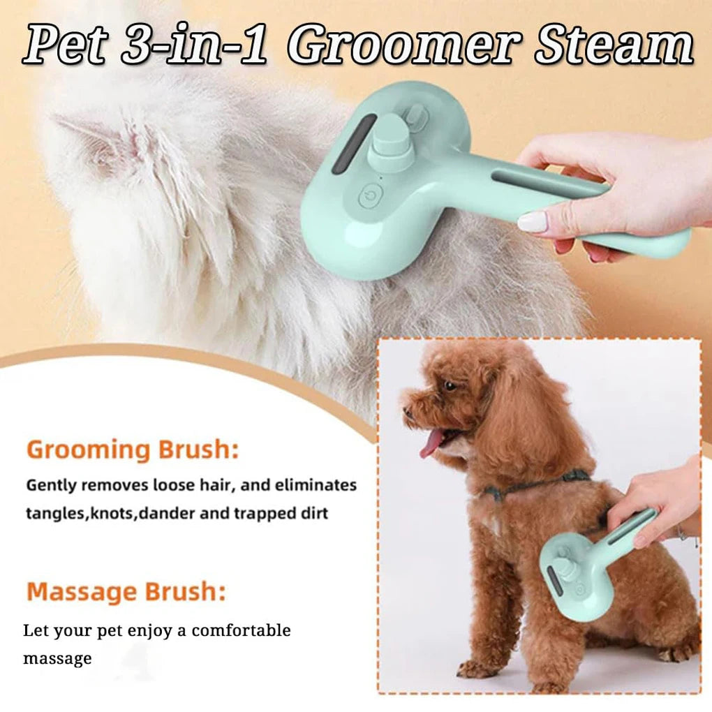 Steam Spray Dog Grooming Brush | Unique Steam Brush For Dogs | Luxury Grooming Brush Dog Steam Brush