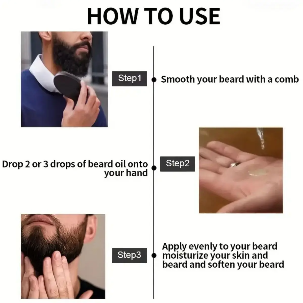 100%Natural Accelerate Facial Hair Grow Beard Essential Oil